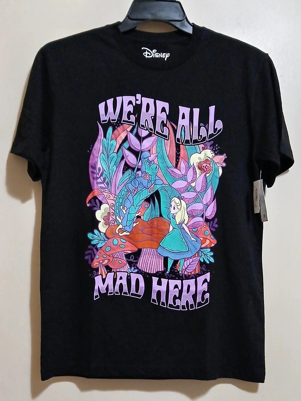Disney Alice in Wonderland We're All Mad Here Graphic Tee Girls Small